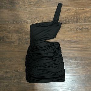 Women’s One Shoulder Black Mini Dress!